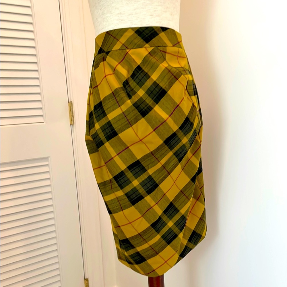 ASOS Unique Tartan Plaid Asymmetrical Pencil Skirt XS 2 0